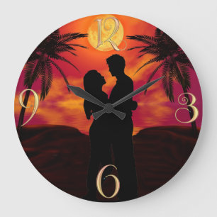 Redondo Grande Reloj de amor para siempre #2 muros