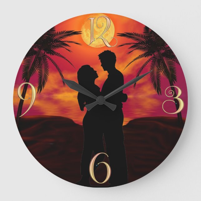 Redondo Grande Reloj de amor para siempre #2 muros (Anverso)