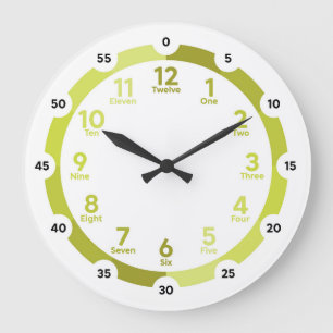 Redondo Grande Reloj de aprendizaje - Hues amarillos