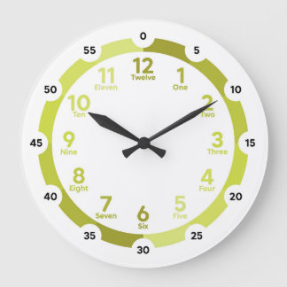 Redondo Grande Reloj de aprendizaje - Hues amarillos
