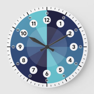 Redondo Grande Reloj de aprendizaje - Tiempo de conteo - Azul noc