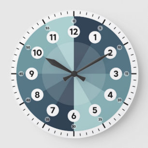 Redondo Grande Reloj de aprendizaje - Tiempo de conteo - Hues azu