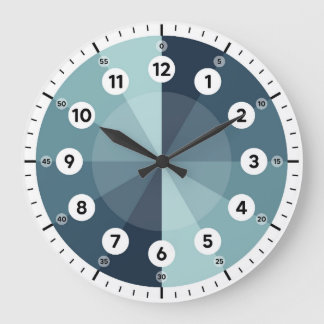 Redondo Grande Reloj de aprendizaje - Tiempo de conteo - Hues azu