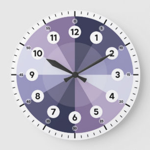 Redondo Grande Reloj de aprendizaje - Tiempo de conteo - Hues púr