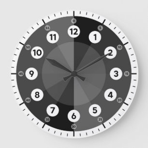 Redondo Grande Reloj de aprendizaje - Tiempo de conteo - Negro no