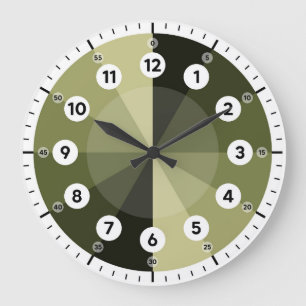 Redondo Grande Reloj de aprendizaje - Tiempo de conteo - Verde Fo