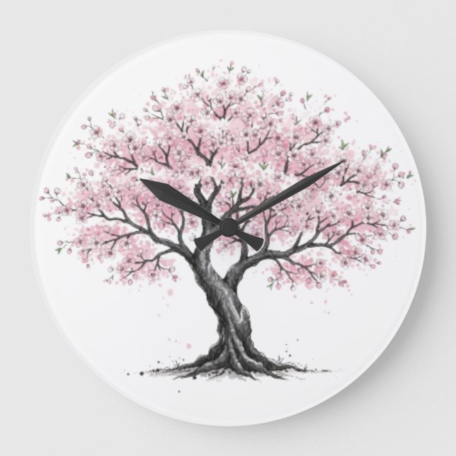 Redondo Grande Reloj de árbol de Sakura (Anverso)