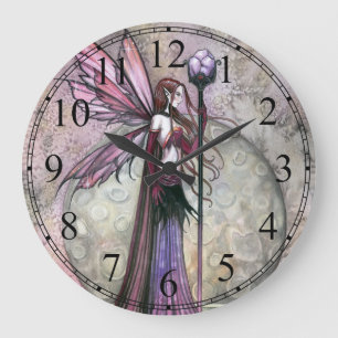 Redondo Grande Reloj de arte de hadas de fantasía de sueño lunar