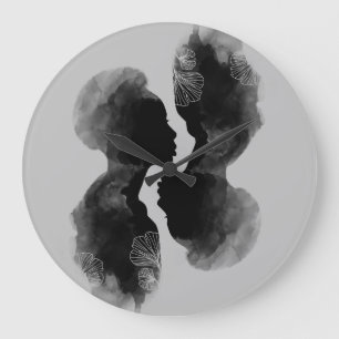 Redondo Grande Reloj de arte de reina africana
