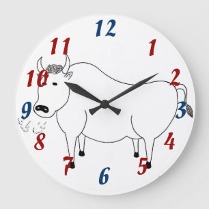Redondo Grande Reloj de arte folclórico