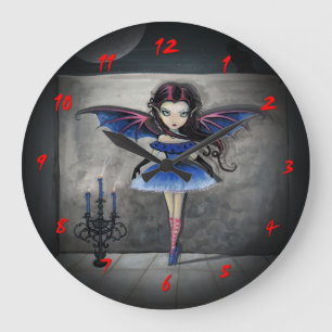 Redondo Grande Reloj de arte gótico vampiro Little Dancer