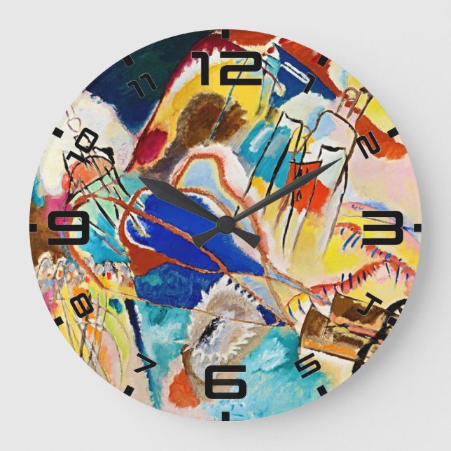 Redondo Grande Reloj de arte Kandinsky Improvisación 30 (Anverso)