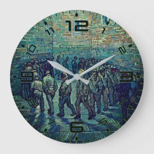 Redondo Grande Reloj de arte 'Ronda de prisioneros' de Van Gogh