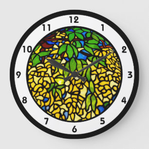 Redondo Grande Reloj de aspecto de cristal contenido