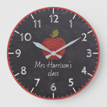 Reloj de aula Faux Chalkboard