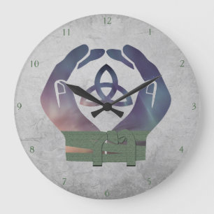 Redondo Grande Reloj de ayuno eterno para parejas paganas