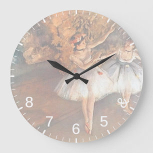 Redondo Grande Reloj de bailarinas Degas - 5 6 7 8 Chiste de temp