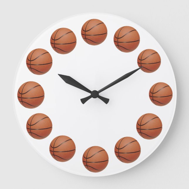 Redondo Grande Reloj de baloncesto (Anverso)