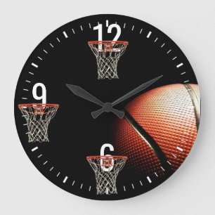 Redondo Grande reloj de baloncesto y baloncesto