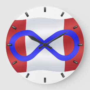 Redondo Grande Reloj de bandera de Metis Canadiense encuentra rel