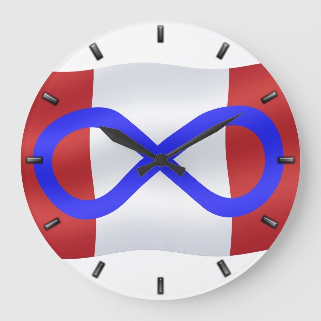Redondo Grande Reloj de bandera de Metis Canadiense encuentra rel (Anverso)