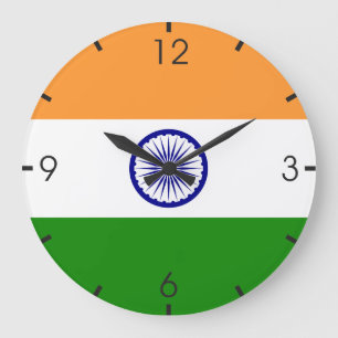 Redondo Grande Reloj de bandera india