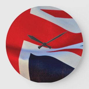 Redondo Grande Reloj de bandera Jack del Reino Unido
