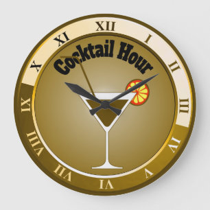 Redondo Grande Reloj de bar Gold Coctail Hour