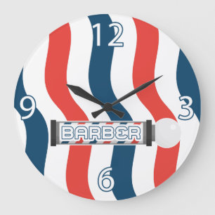 Redondo Grande Reloj de Barbería - Personalizable