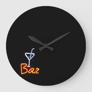 Redondo Grande Reloj de barra de la hora del cóctel