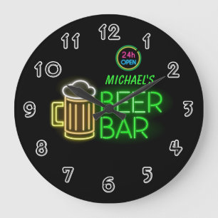 Redondo Grande Reloj de barra personalizado del hogar privado con