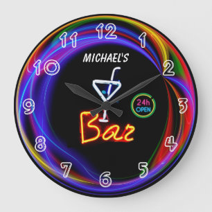 Redondo Grande Reloj de barra personalizado para casa privada con