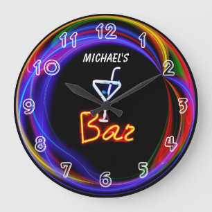 Redondo Grande Reloj de barra personalizado para hogar privado co