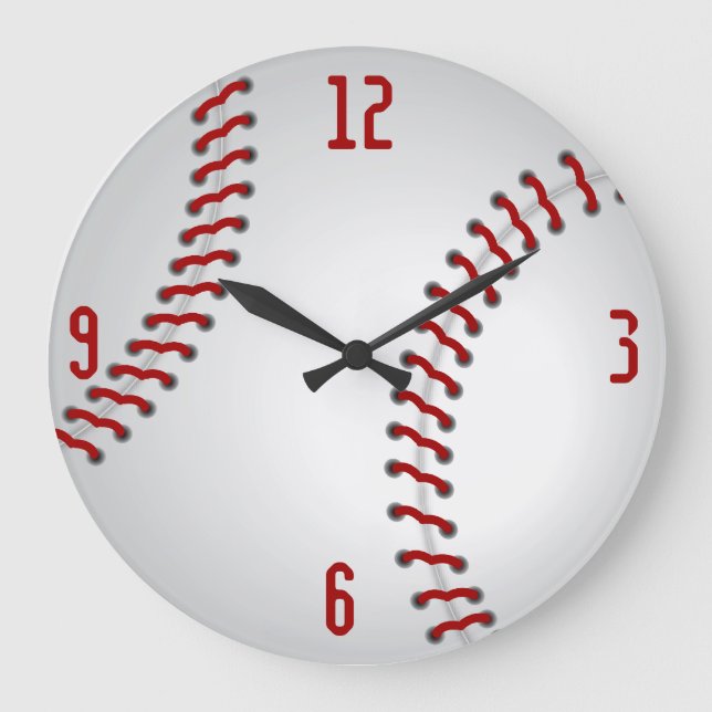 Redondo Grande Reloj de béisbol (Anverso)