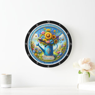 Redondo Grande Reloj de bienvenida de agua que puede flamear