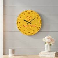 Reloj de boda o aniversario amarillo regalo 