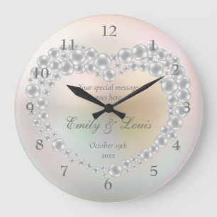 Redondo Grande Reloj de Bodas Personalizado Reloj de Aniversario