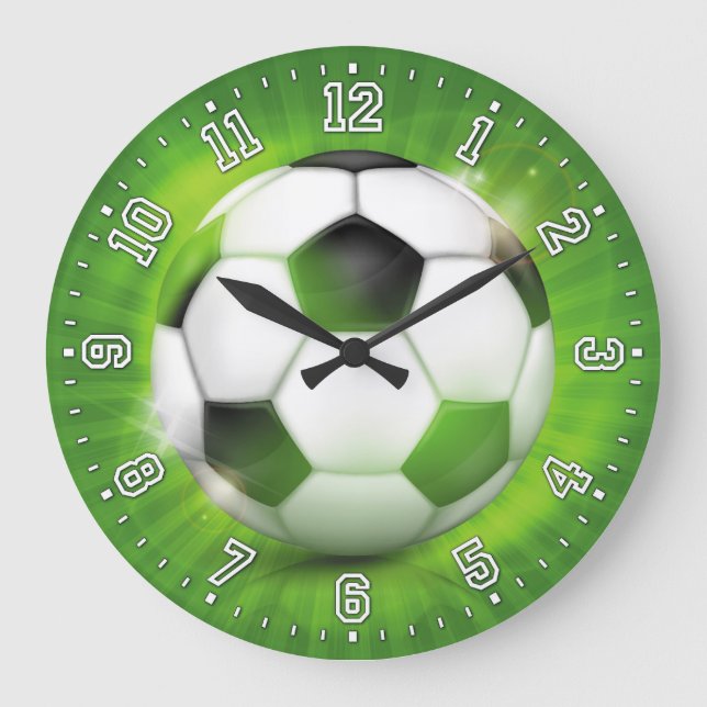 Redondo Grande Reloj de bolas de fútbol (Anverso)