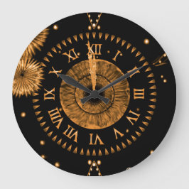 Redondo Grande Reloj de Bronce de Medianoche