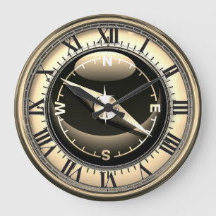 Redondo Grande Reloj de brújula