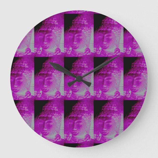 Redondo Grande reloj de buddha rosa (Anverso)