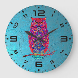 Redondo Grande Reloj de búhos bohemias - Sensación y estilo en ca