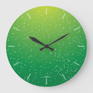 Redondo Grande Reloj de burbujas de refrescos de cal verde brilla