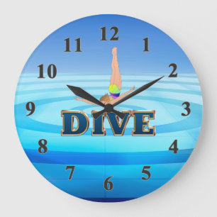 Redondo Grande Reloj de buzo TOP