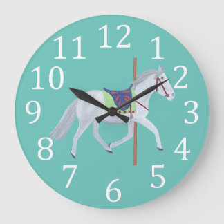 Redondo Grande Reloj de caballo de carrusel para sala de guarderí