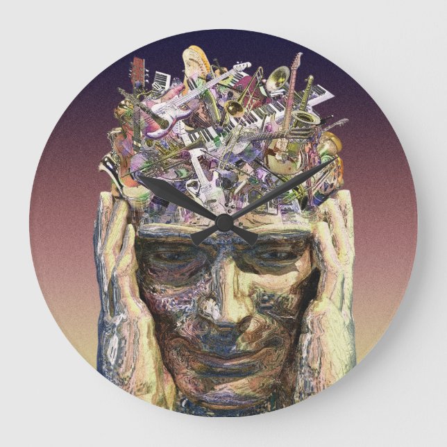 Redondo Grande reloj de cabeza de música (Anverso)