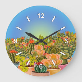 Redondo Grande Reloj de Cacti