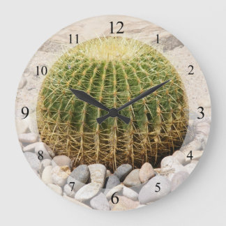 Redondo Grande Reloj de cactus de barril