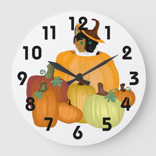 Redondo Grande Reloj de calabazas (Anverso)