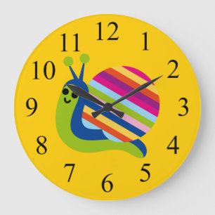 Redondo Grande Reloj de caracol para niños colorido